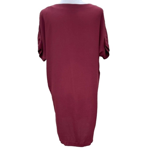 Madewell Burgundy Shirt Dress Womens XXS 2XS Short Sleeve Button Front Shapeless - Picture 8 of 13